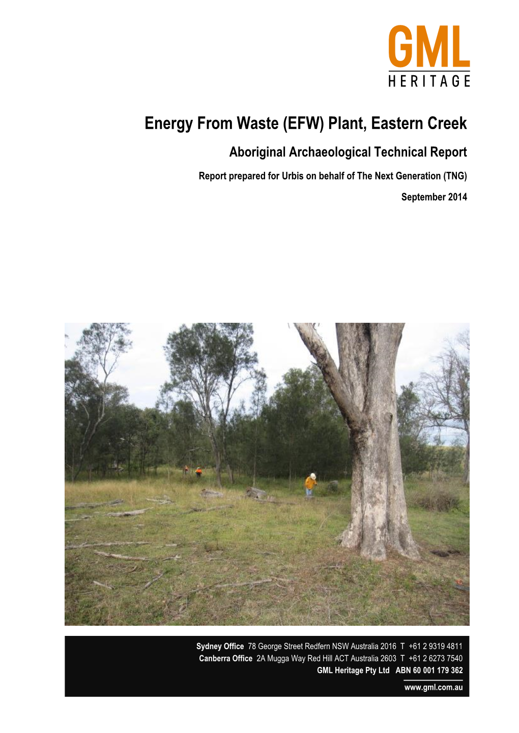 Energy from Waste (EFW) Plant, Eastern Creek Aboriginal Archaeological Technical Report