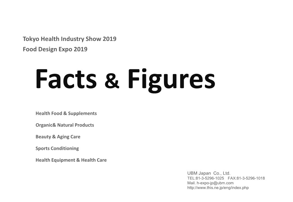 Tokyo Health Industry Show 2019 Facts and Figures