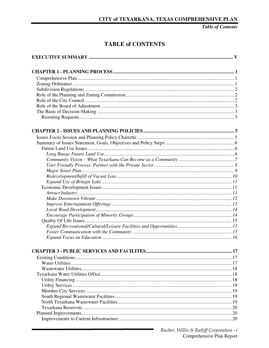 Table of Contents Bucher, Willis & Ratliff Corporation
