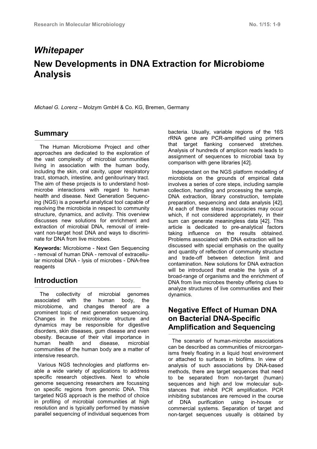 Whitepaper NGS DNA Extraction