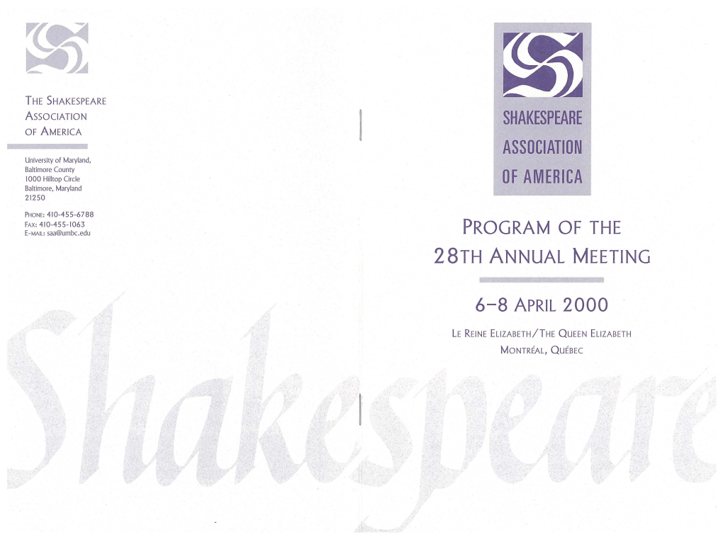 28Th Annual Meeting in Montreal, Quebec, 2000