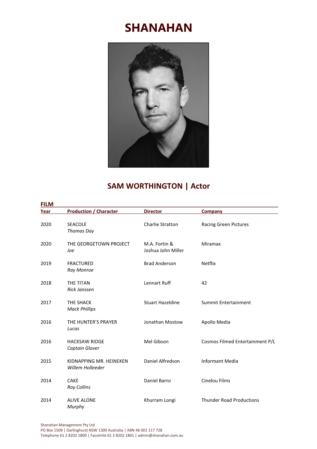 SAM WORTHINGTON | Actor