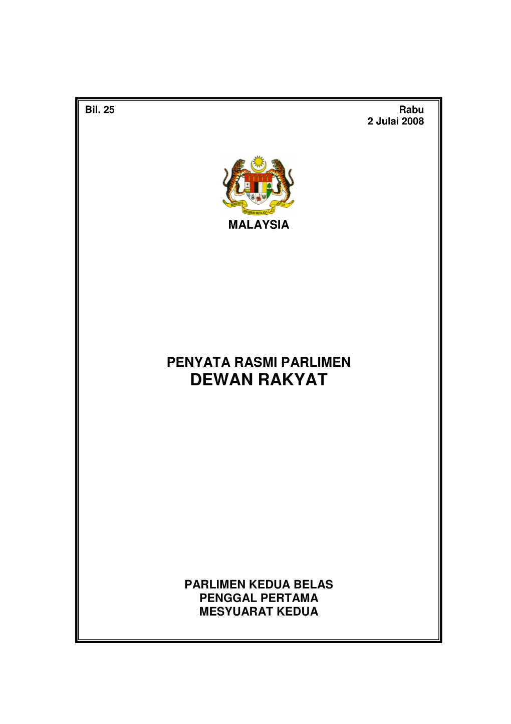 Penyata Rasmi Parlimen Dewan Rakyat