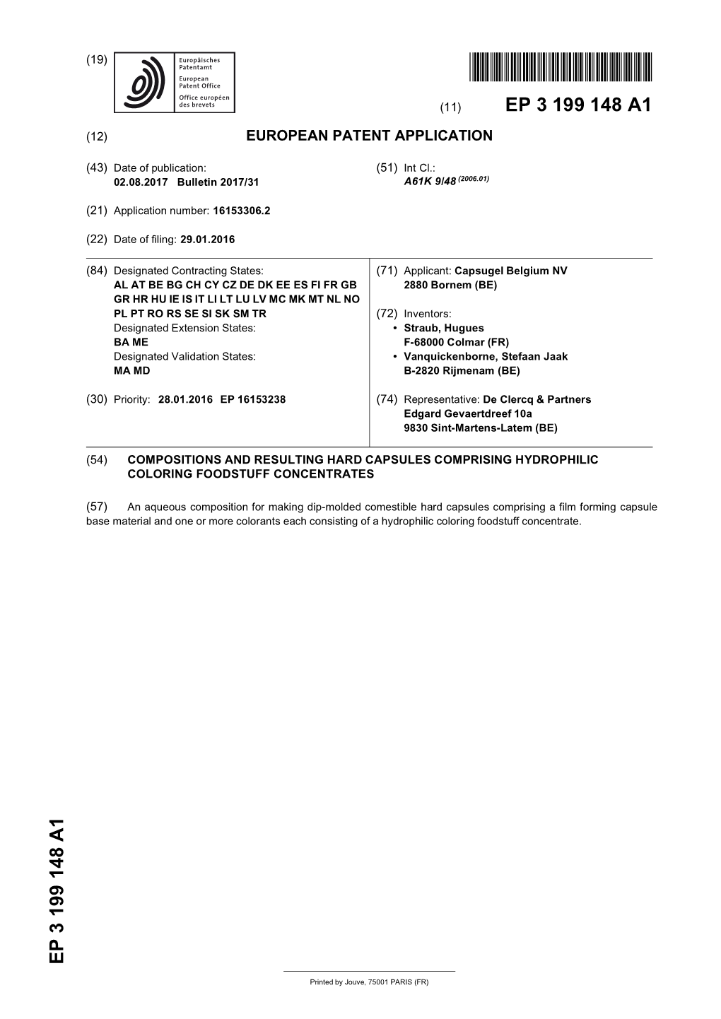 Compositions and Resulting Hard Capsules Comprising Hydrophilic Coloring Foodstuff Concentrates