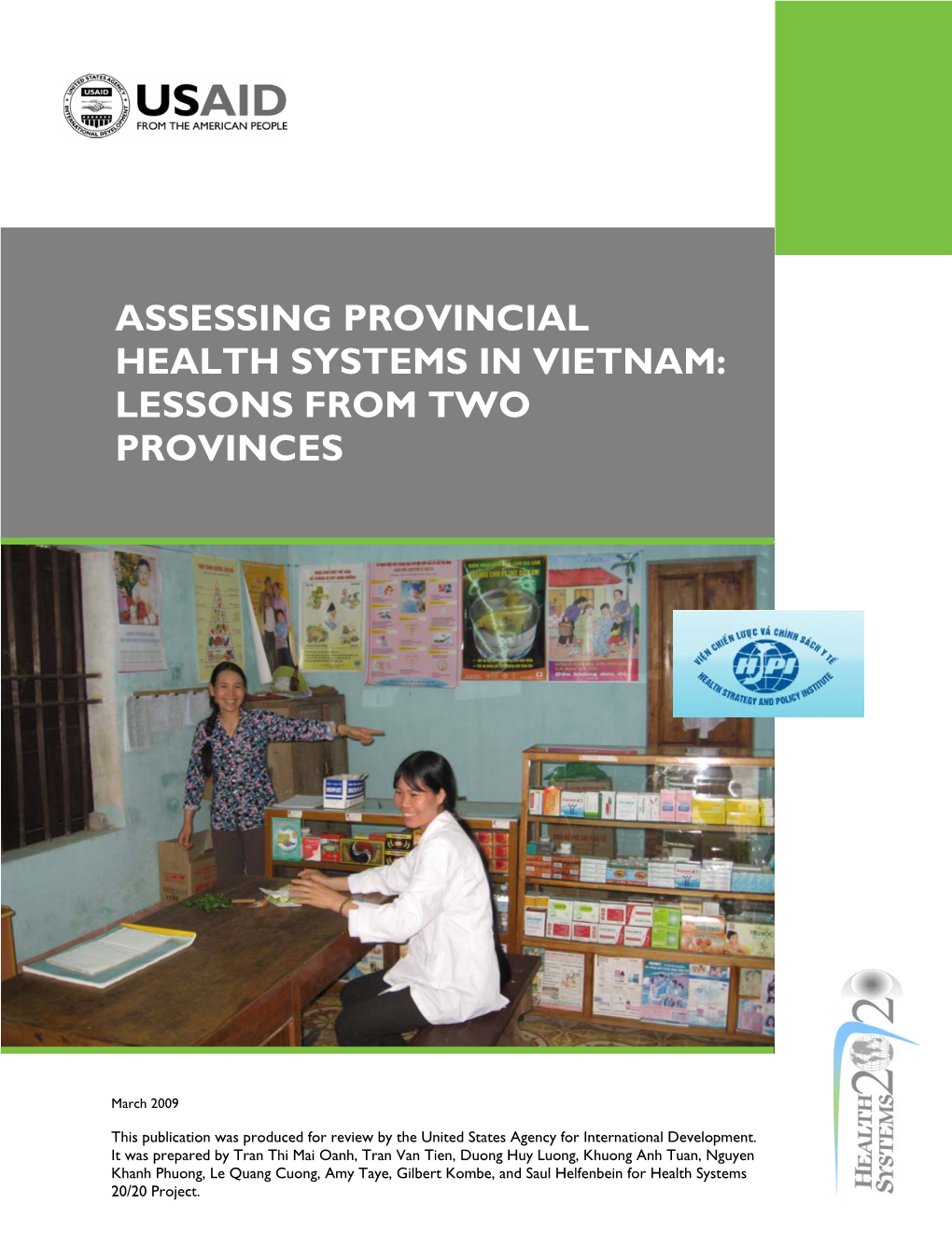 Assessing Provincial Health Systems in Vietnam: Lessons from Two Provinces