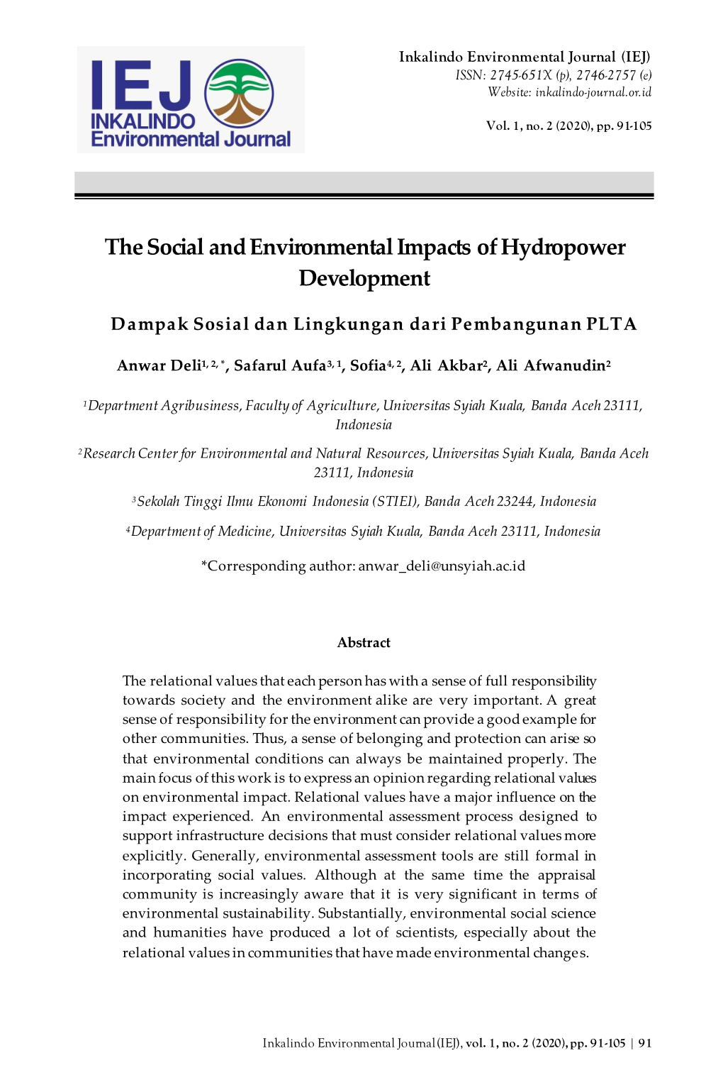 The Social and Environmental Impacts of Hydropower Development