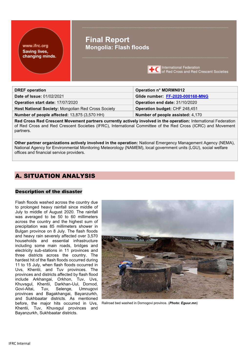 Final Report Mongolia: Flash Floods