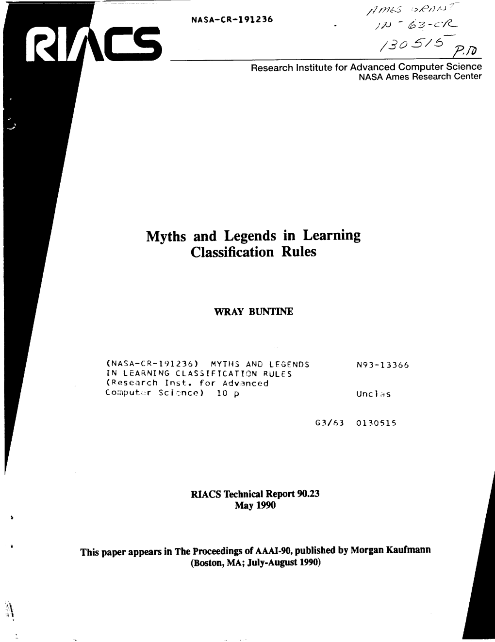 3O 5/5-- Myths and Legends in Learning Classification Rules