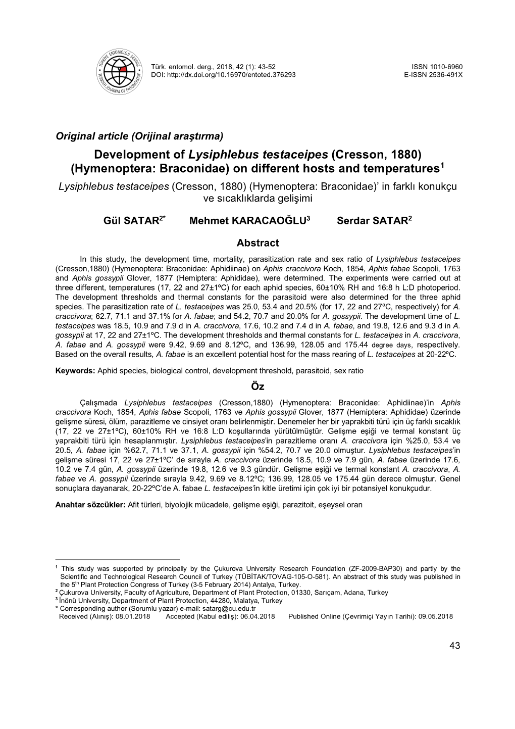 Development of Lysiphlebus Testaceipes