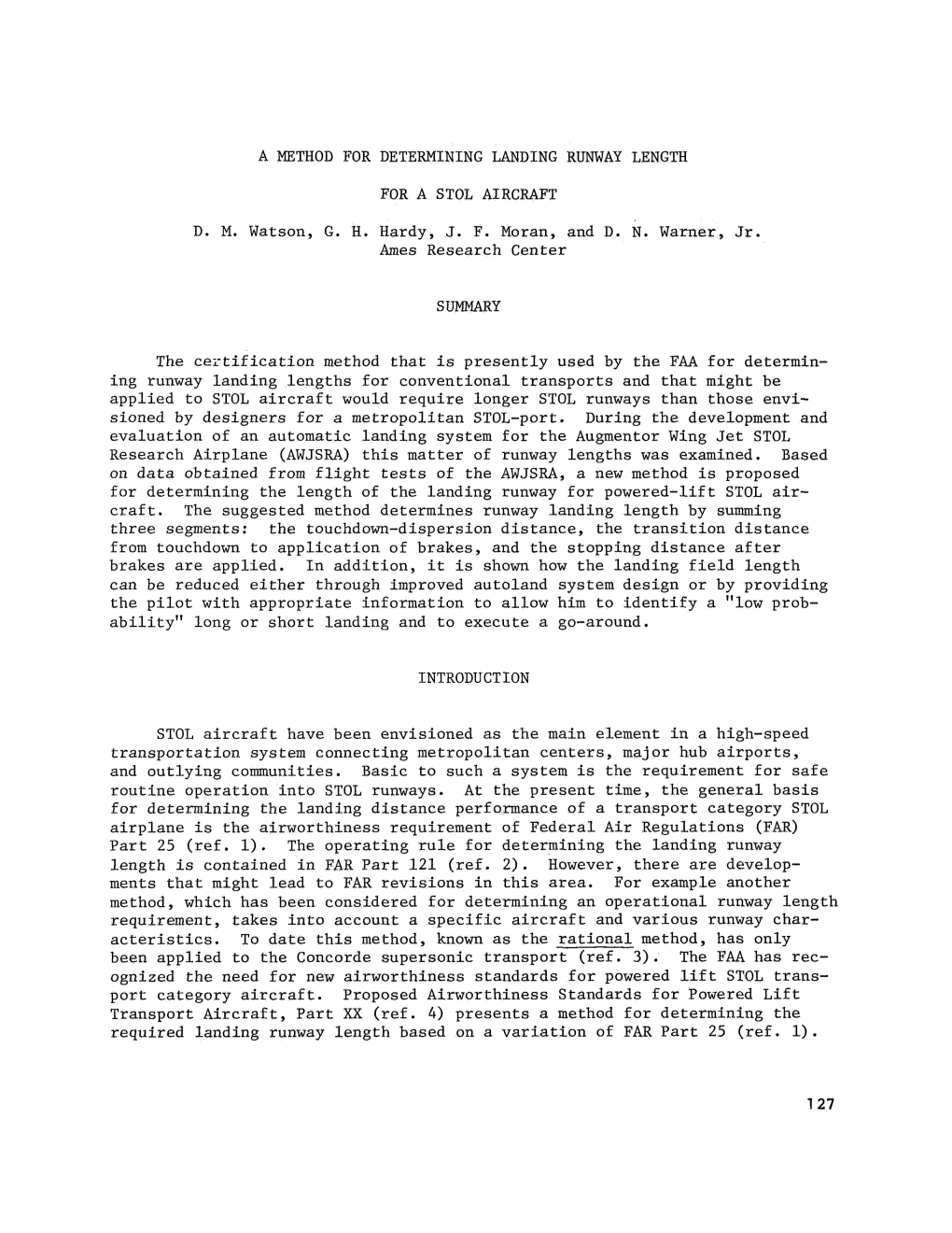 A Method for Determining Landing Runway Length For