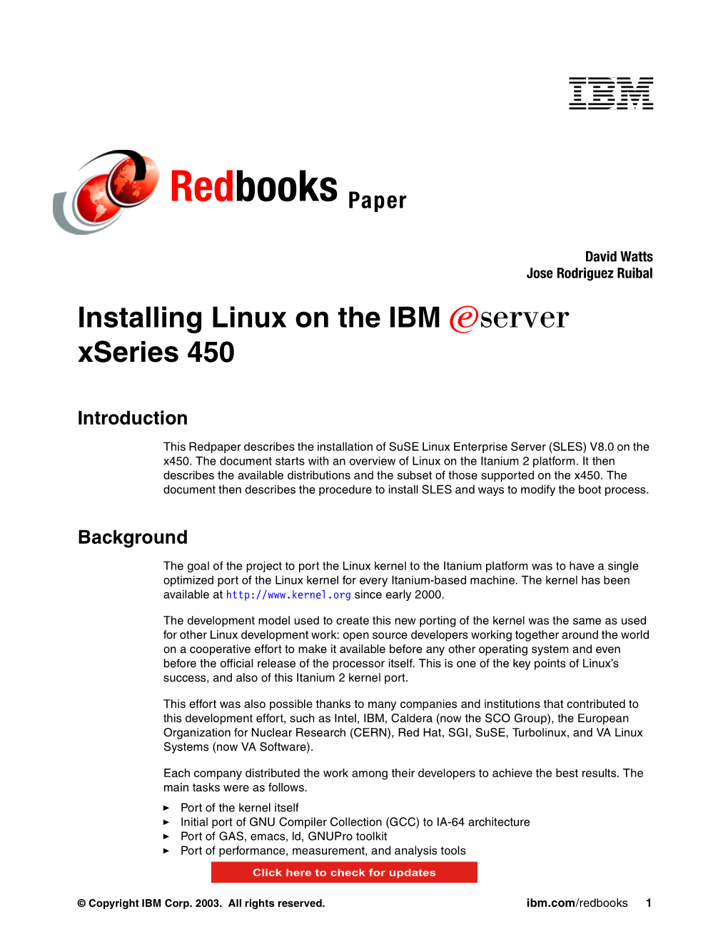 Redbooks Paper Installing Linux on The