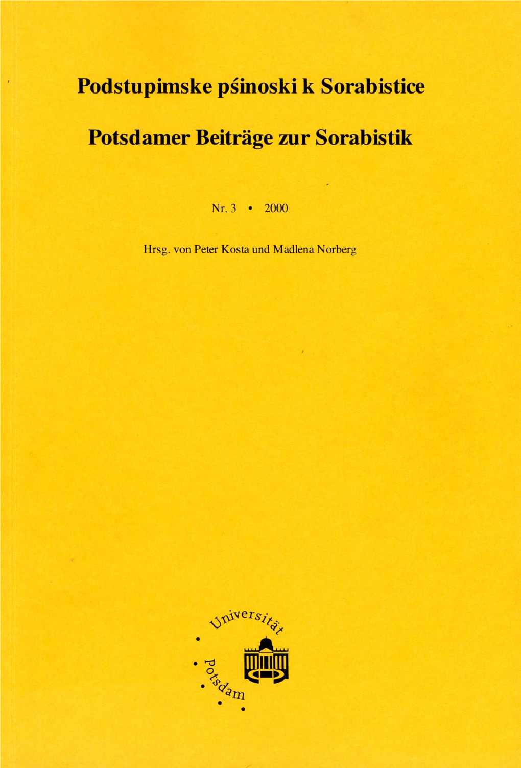 Potsdamer Beiträge Zur Sorabistik, 03, 2000