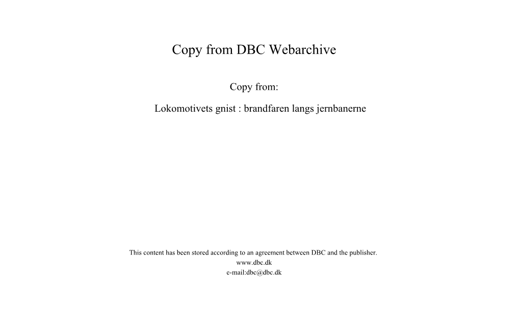 Access Via DBC Webarchive