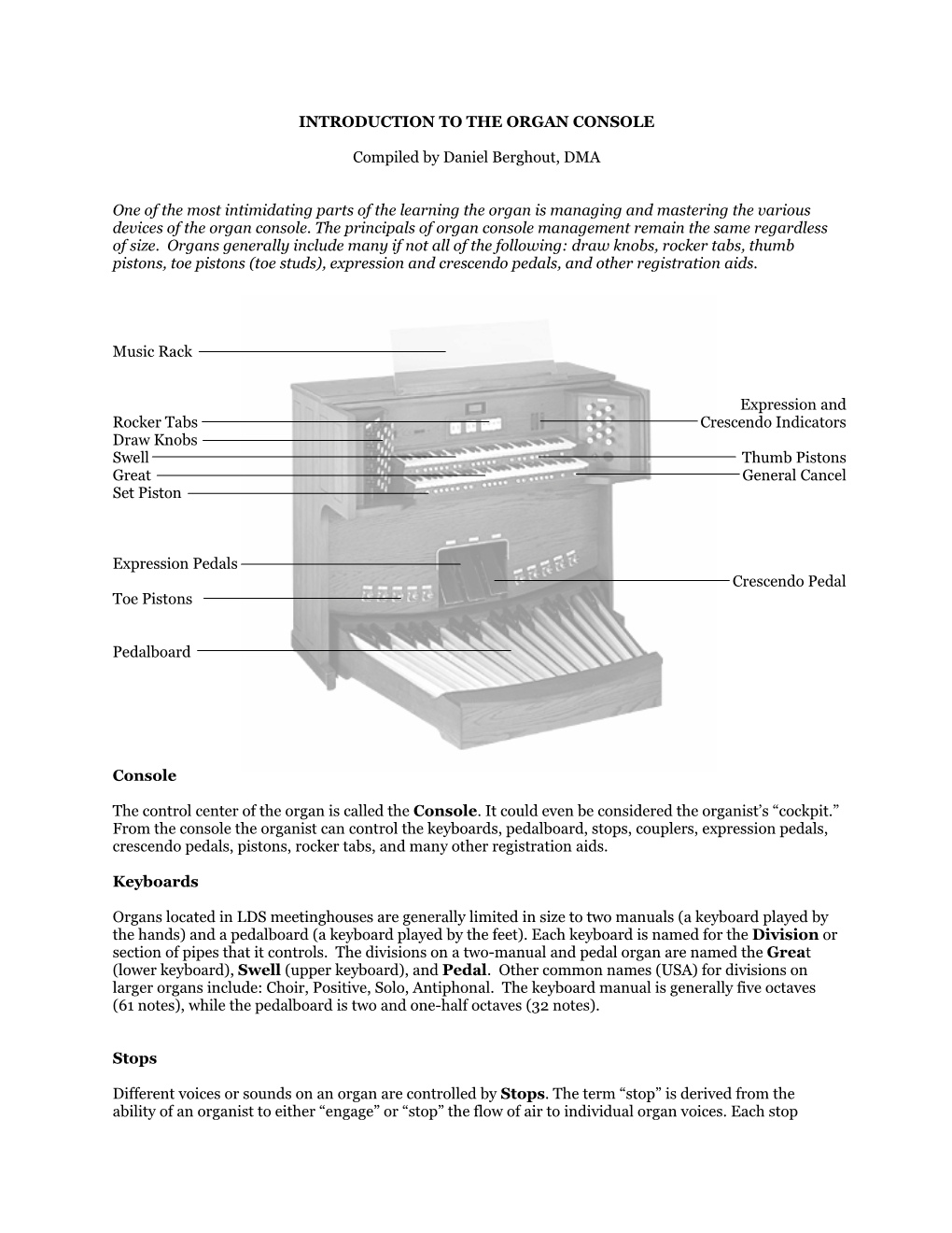 Introduction to the Organ Console