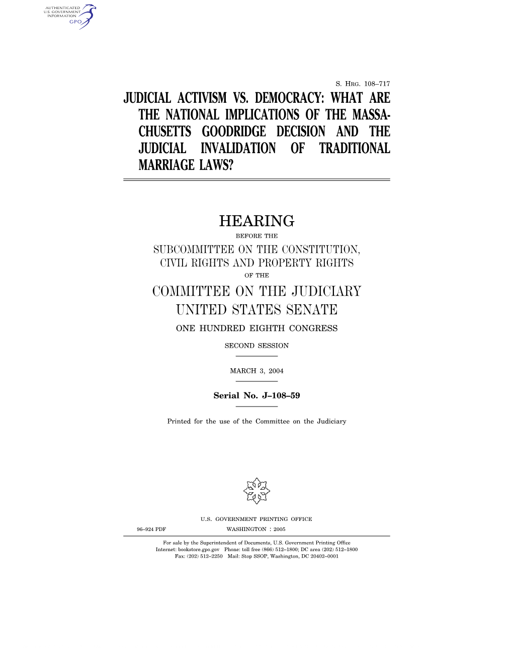 Judicial Activism Vs. Democracy : What Are the National Implications of The