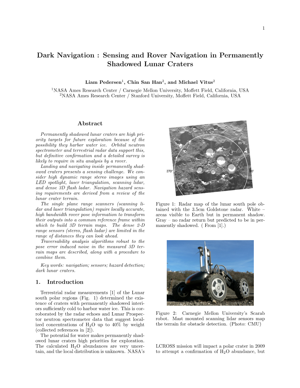 Sensing and Rover Navigation in Permanently Shadowed Lunar Craters