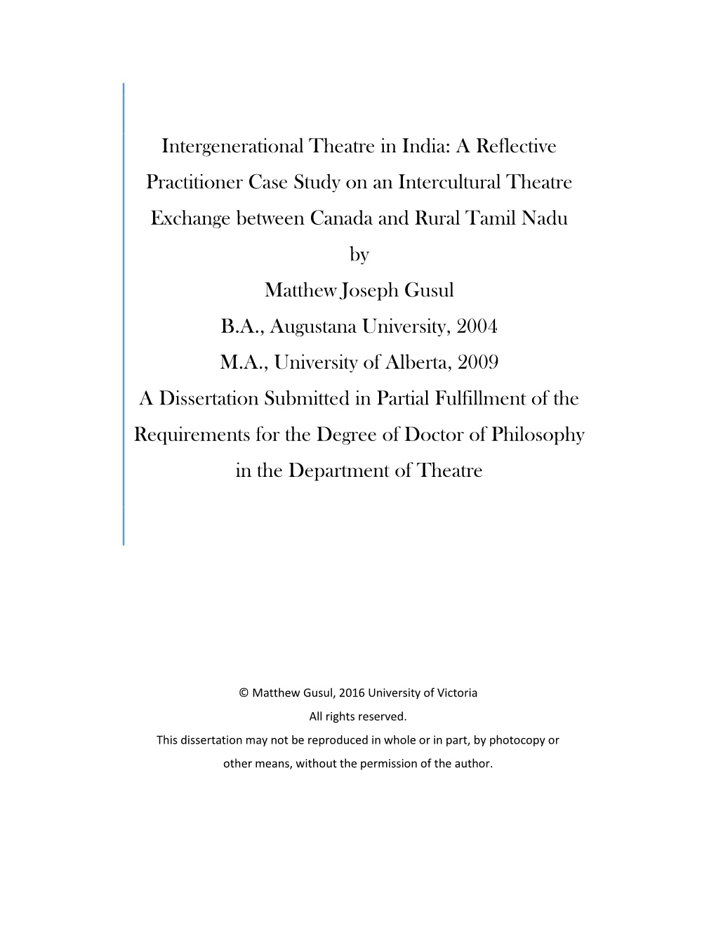 A Reflective Practitioner Case Study on an Intercultural Theatre Exchange Between Canada and Rural Tamil Nadu