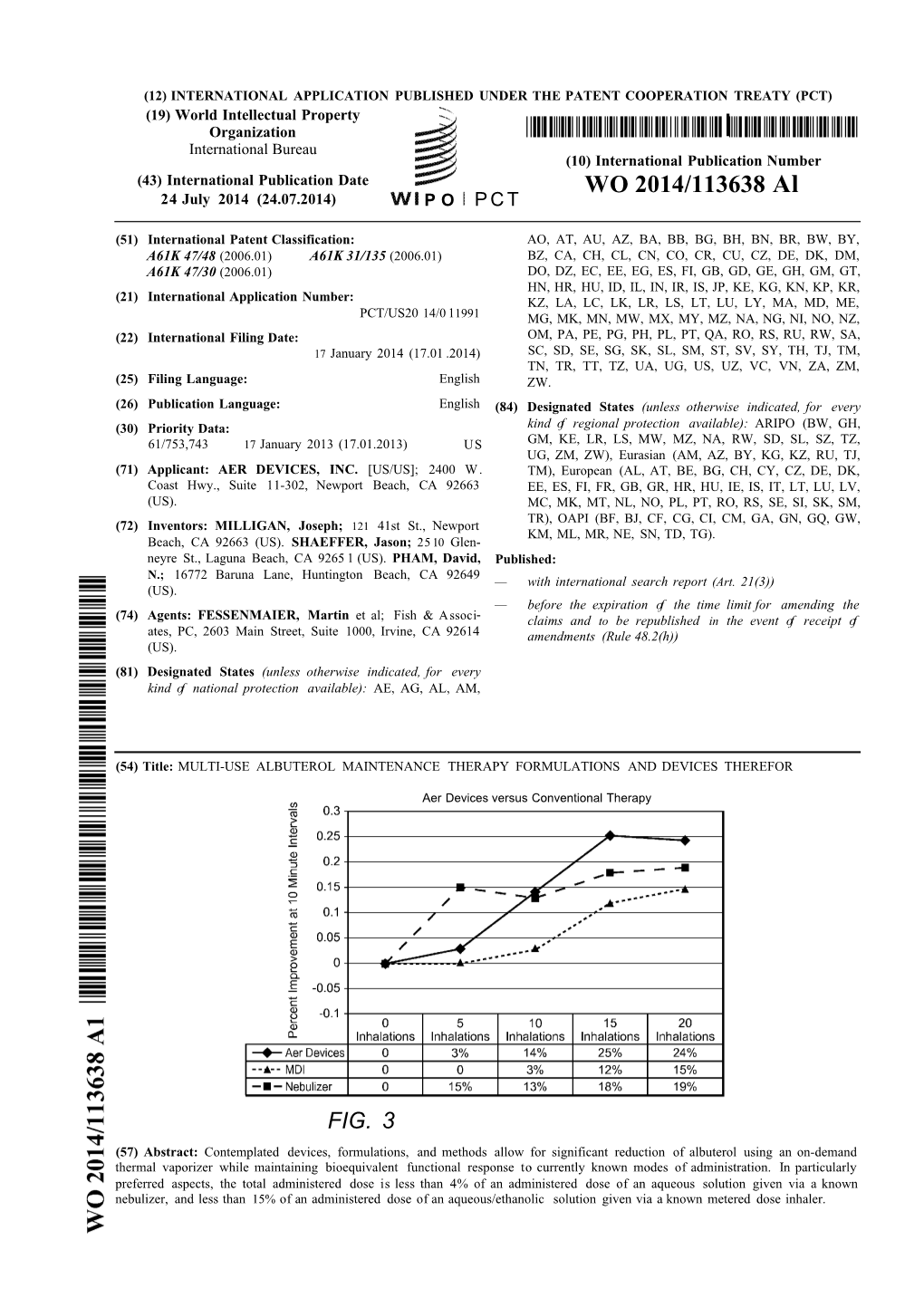 WO 2014/113638 Al 24 July 2014 (24.07.2014) P O P C T