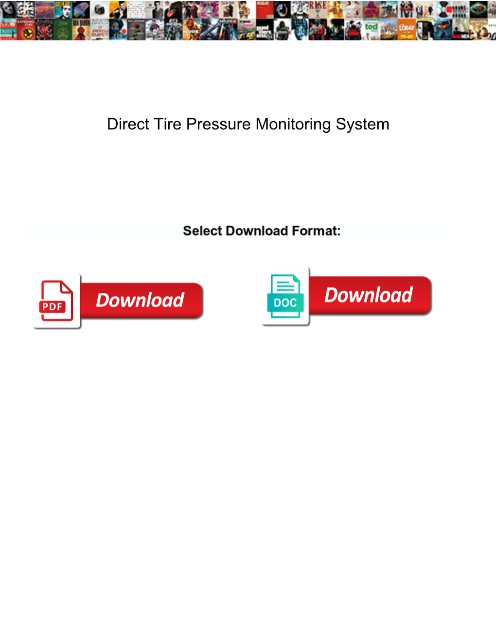 Direct Tire Pressure Monitoring System