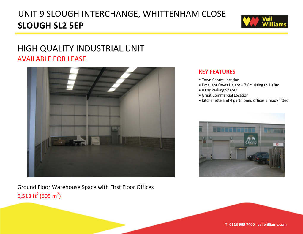 Unit 9 Slough Interchange, Whittenham Close Slough Sl2 5Ep