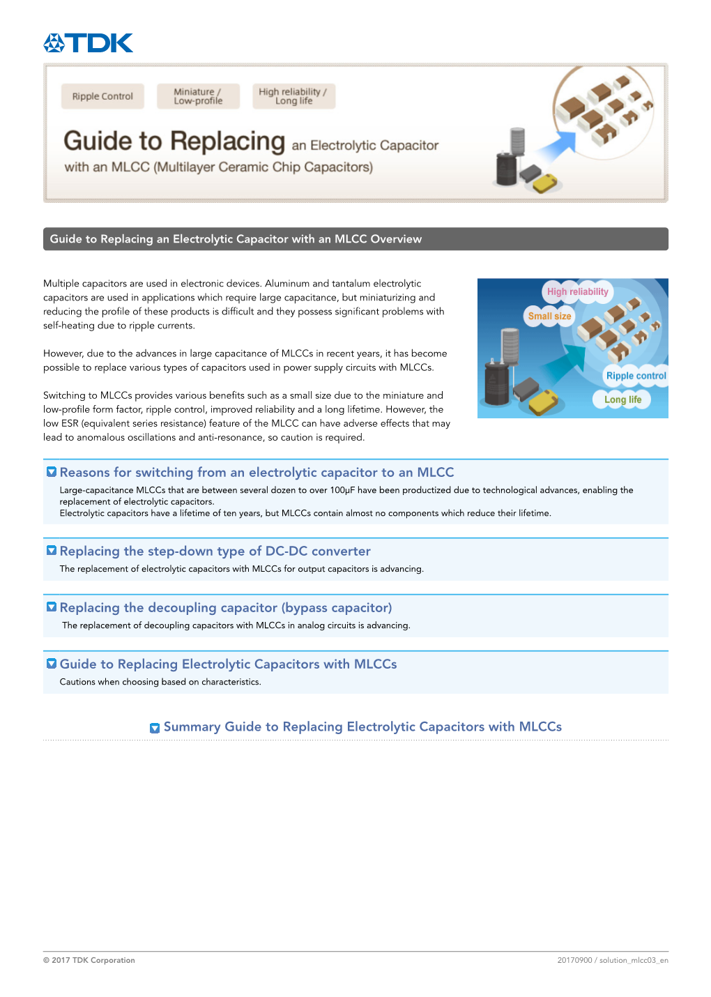 Guide to Replacing an Electrolytic Capacitor with an MLCC Overview