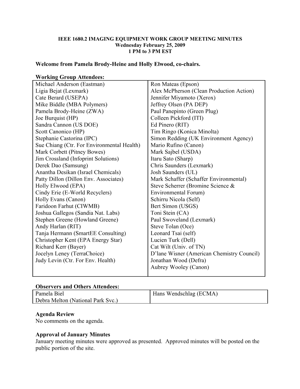 Television Study Group Meeting Agenda