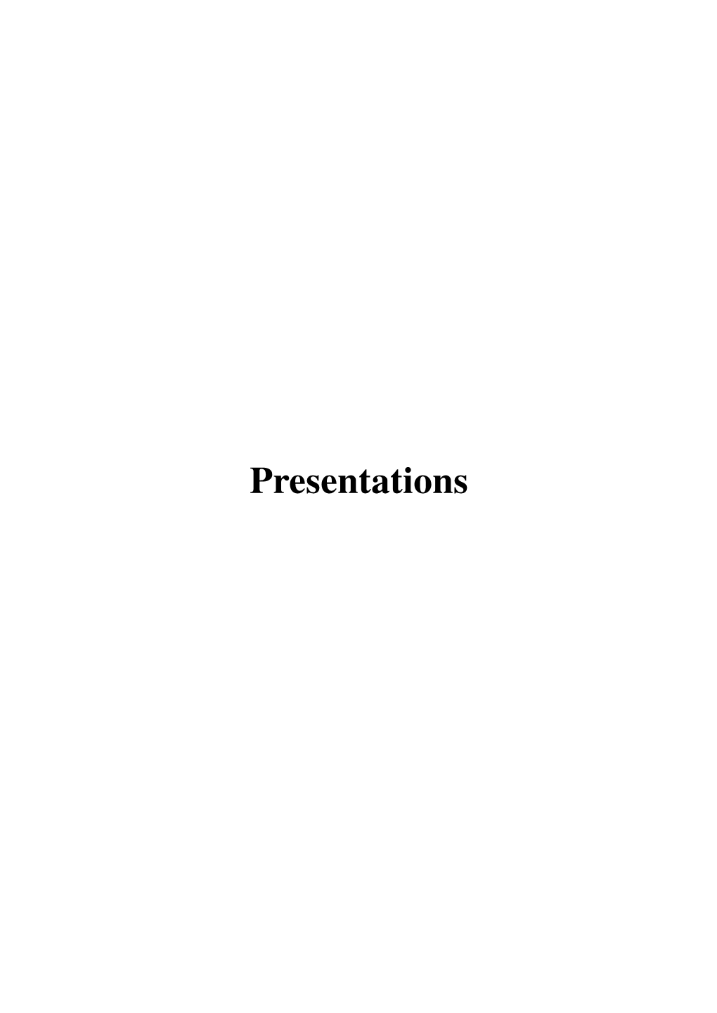 Presentations