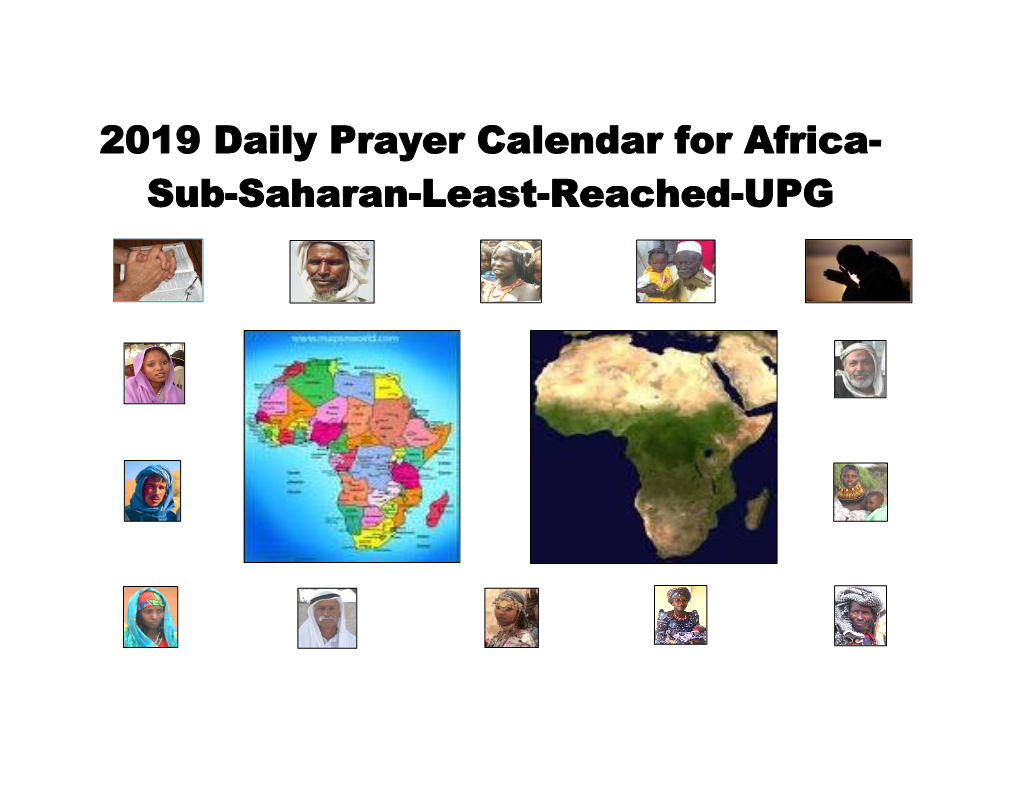 2019 Daily Prayer Calendar for Africa- Sub-Saharan-Least-Reached-UPG