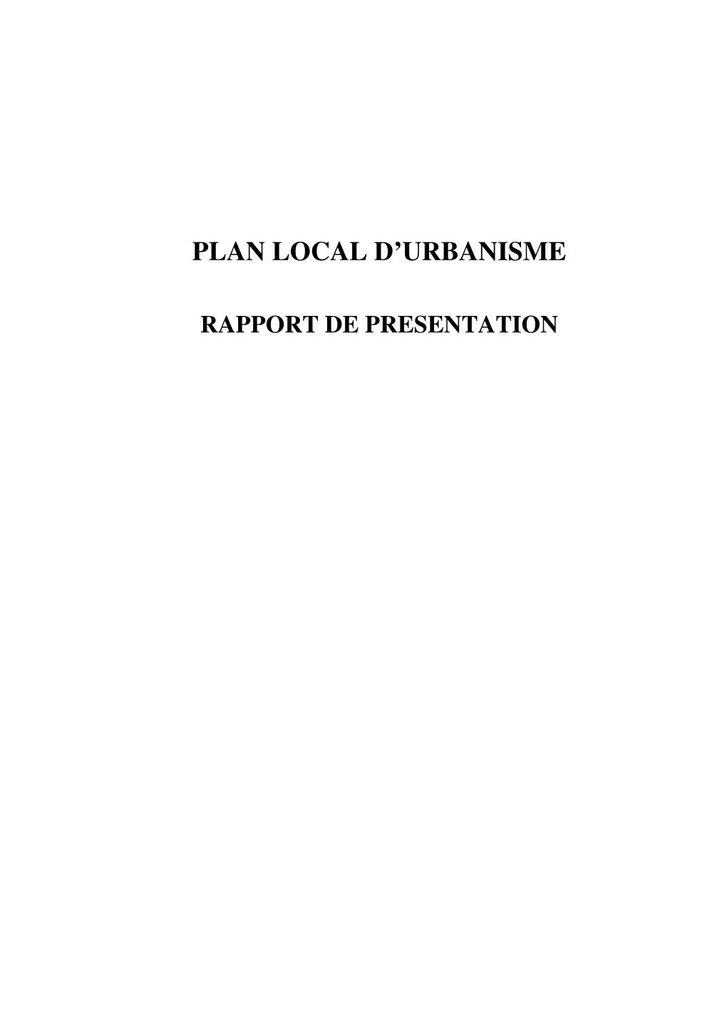 Plan Local D'urbanisme