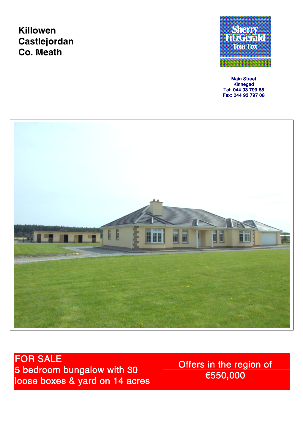 FOR SALE 5 Bedroom Bungalow with 30 Loose Boxes & Yard on 14 Acres