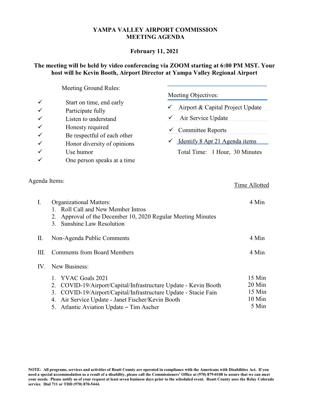 Airport Commission Agenda Packet for February 11, 2021