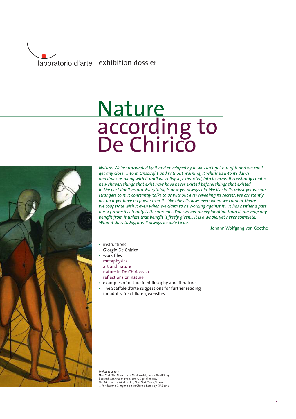 Nature According to De Chirico