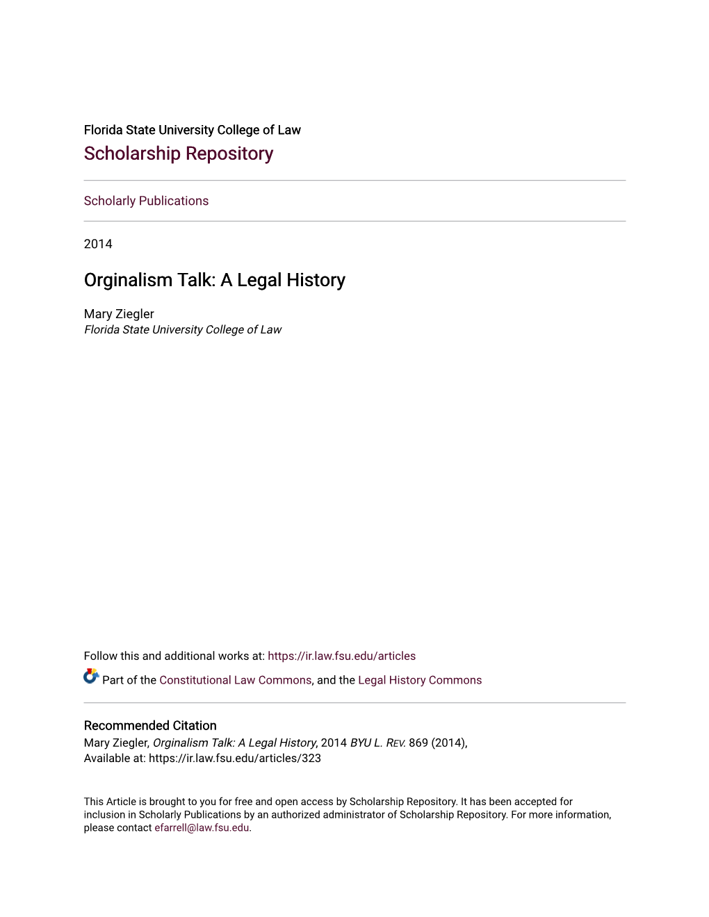 A Legal History