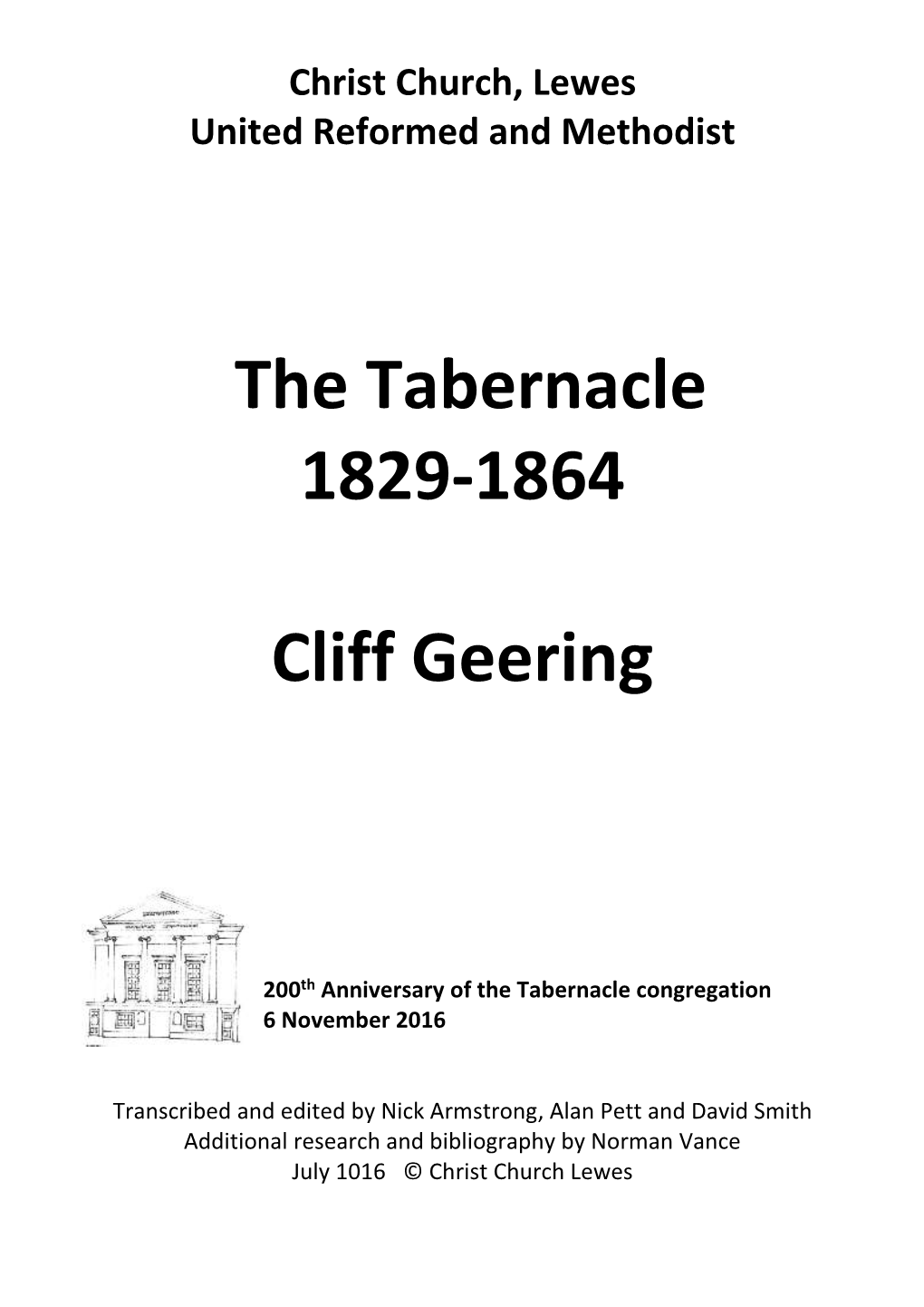 The Tabernacle 1829-1864