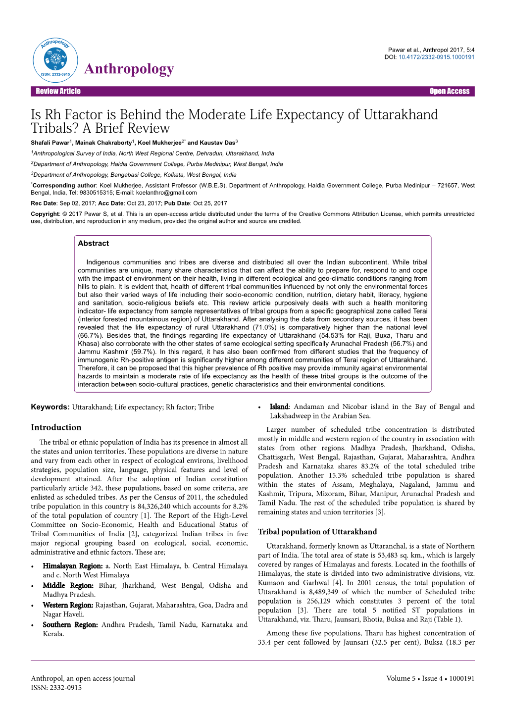 Is Rh Factor Is Behind the Moderate Life Expectancy of Uttarakhand