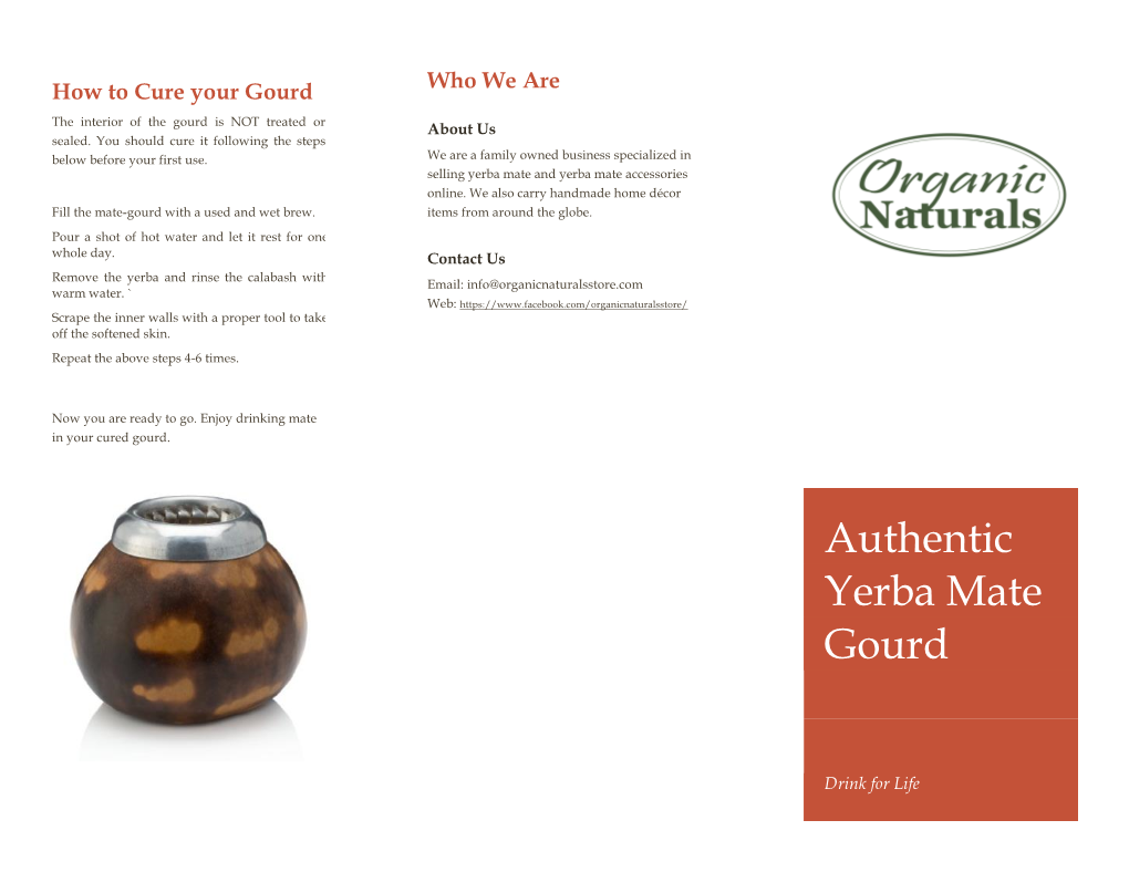 Authentic Yerba Mate Gourd