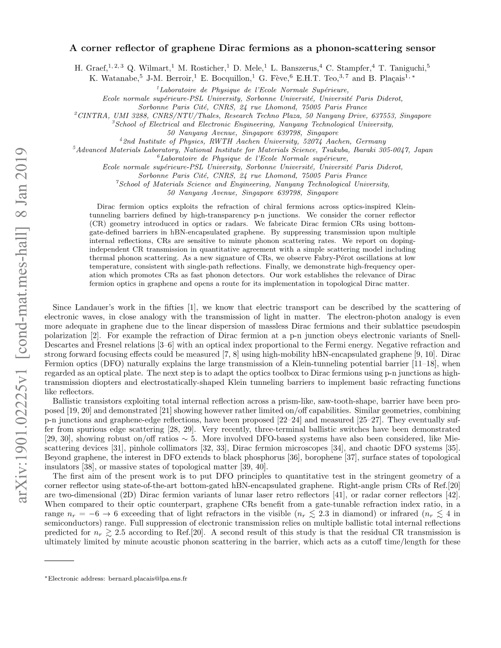 A Corner Reflector of Graphene Dirac Fermions As a Phonon-Scattering