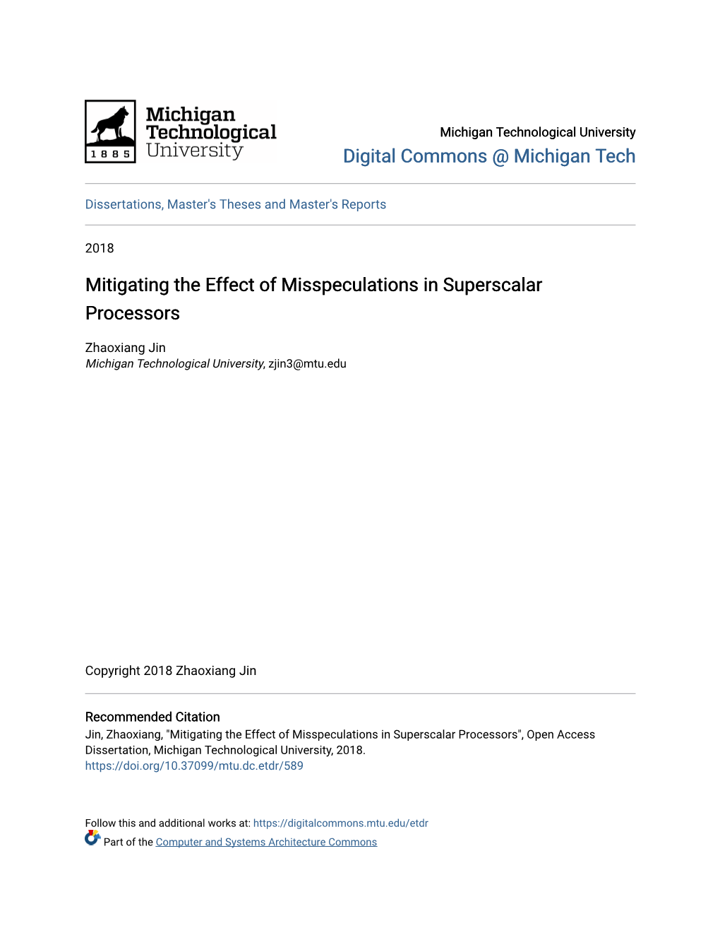 Mitigating the Effect of Misspeculations in Superscalar Processors