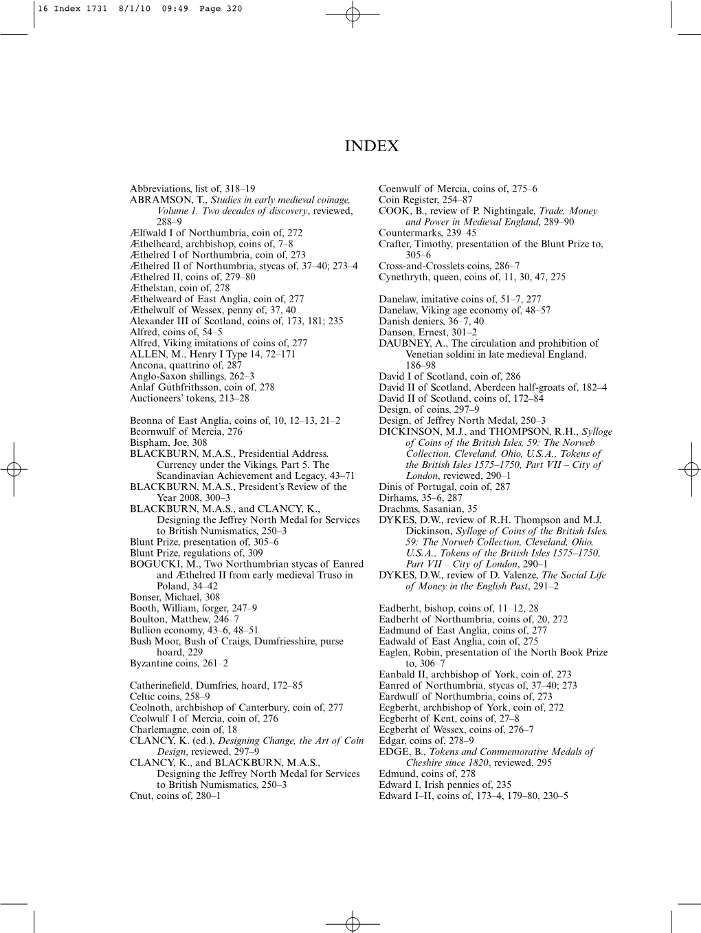 Abbreviations, List Of, 318–19 ABRAMSON, T., Studies in Early