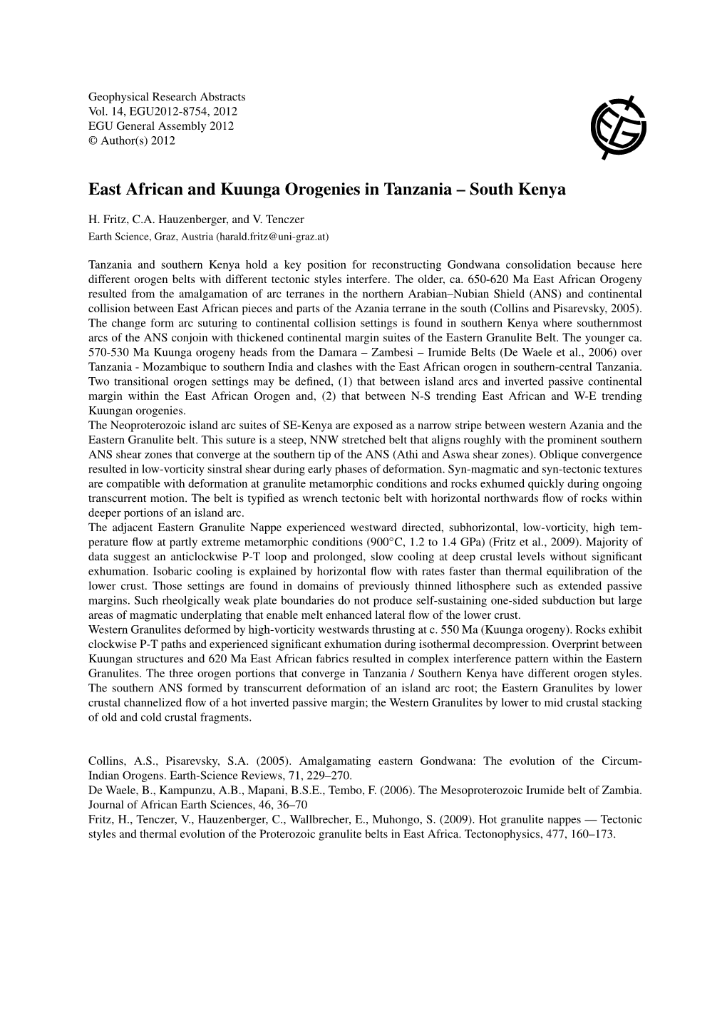 East African and Kuunga Orogenies in Tanzania – South Kenya