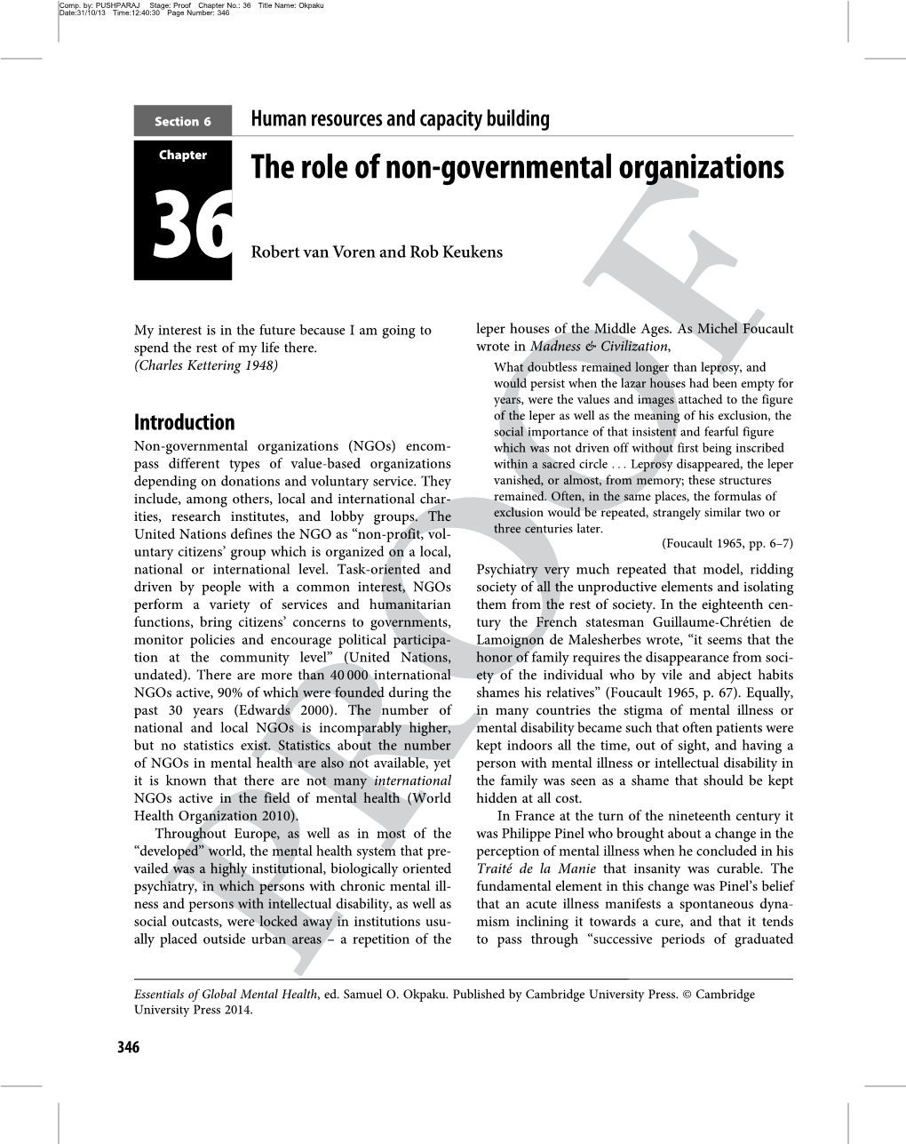 The Role of Non-Governmental Organizations