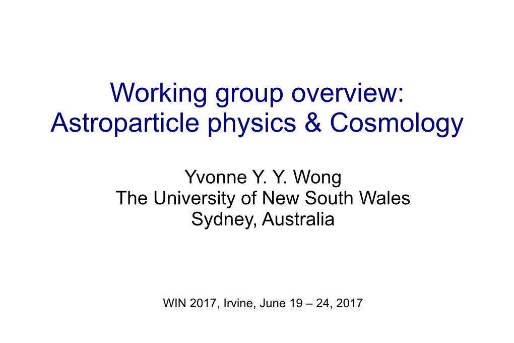 Astroparticle Physics & Cosmology