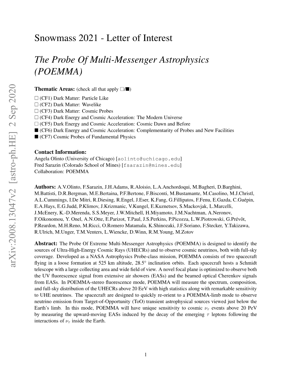 Letter of Interest the Probe of Multi-Messenger Astrophysics