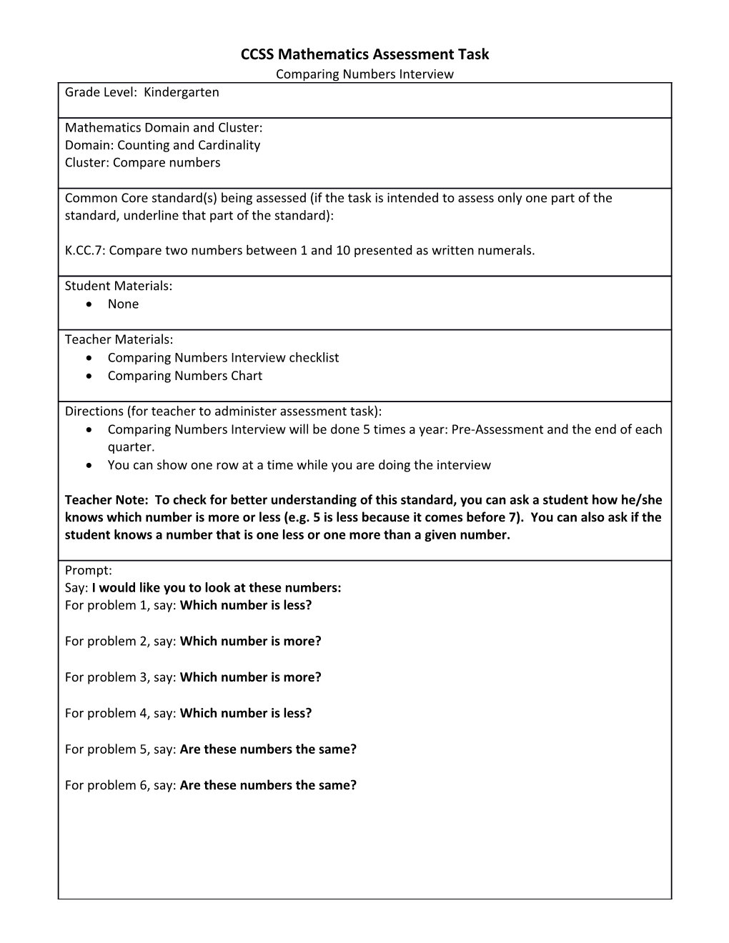 CCSS Mathematics Assessment Task s8