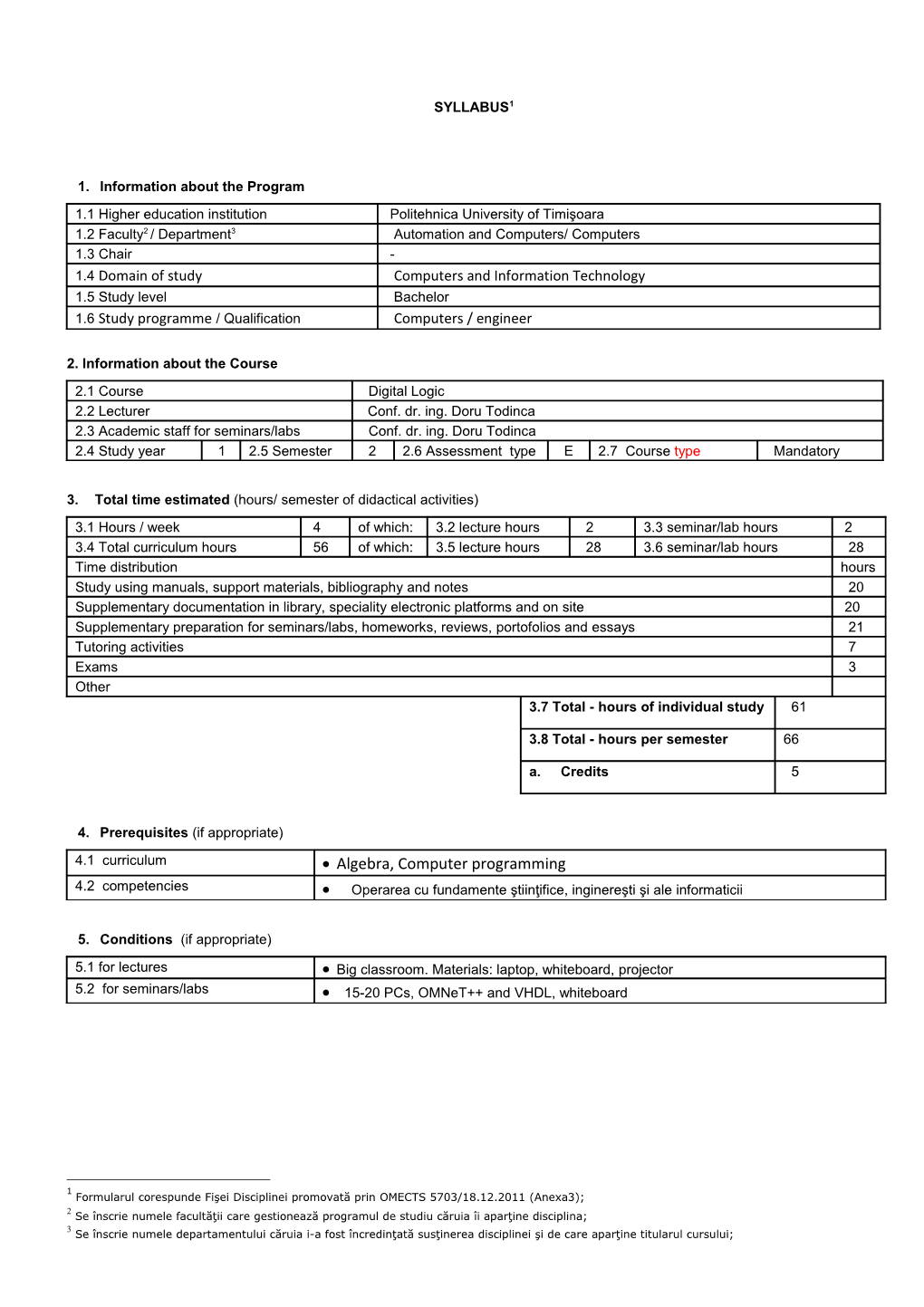 2. Information About the Course