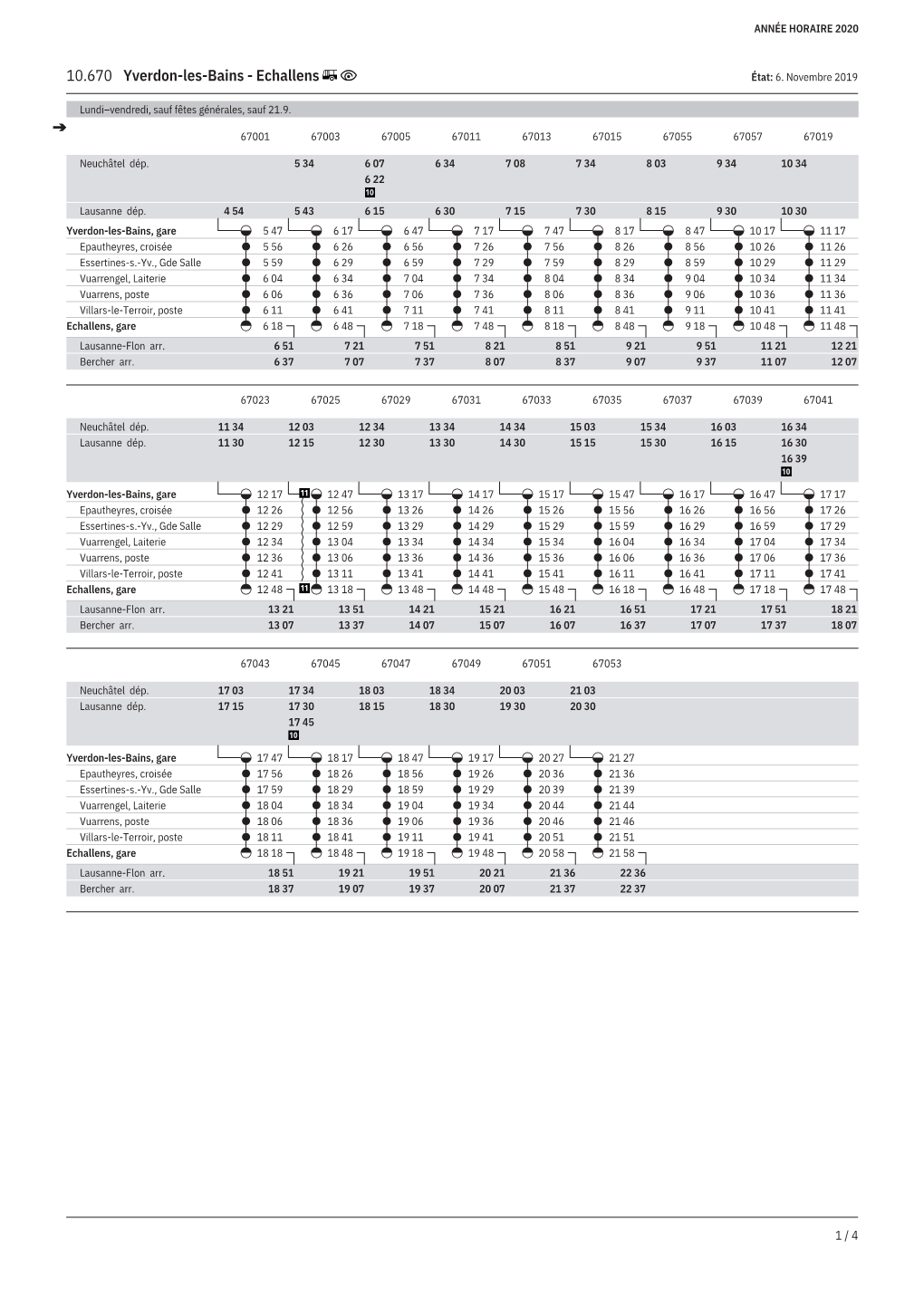 10.670 Yverdon-Les-Bains - Echallens État: 6