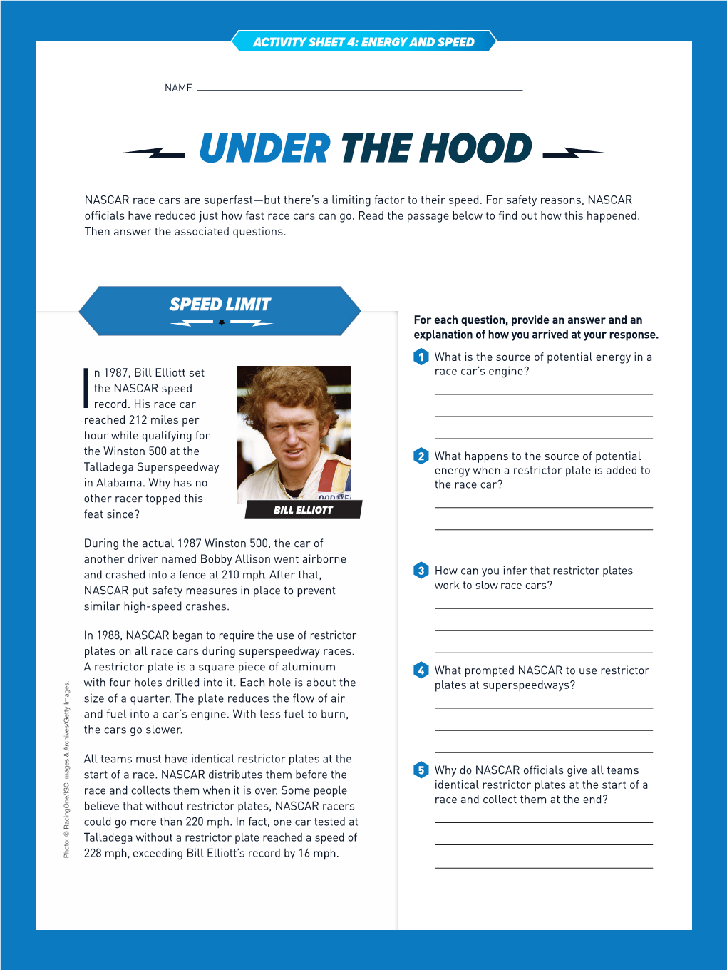 Under the Hood Activity Sheet