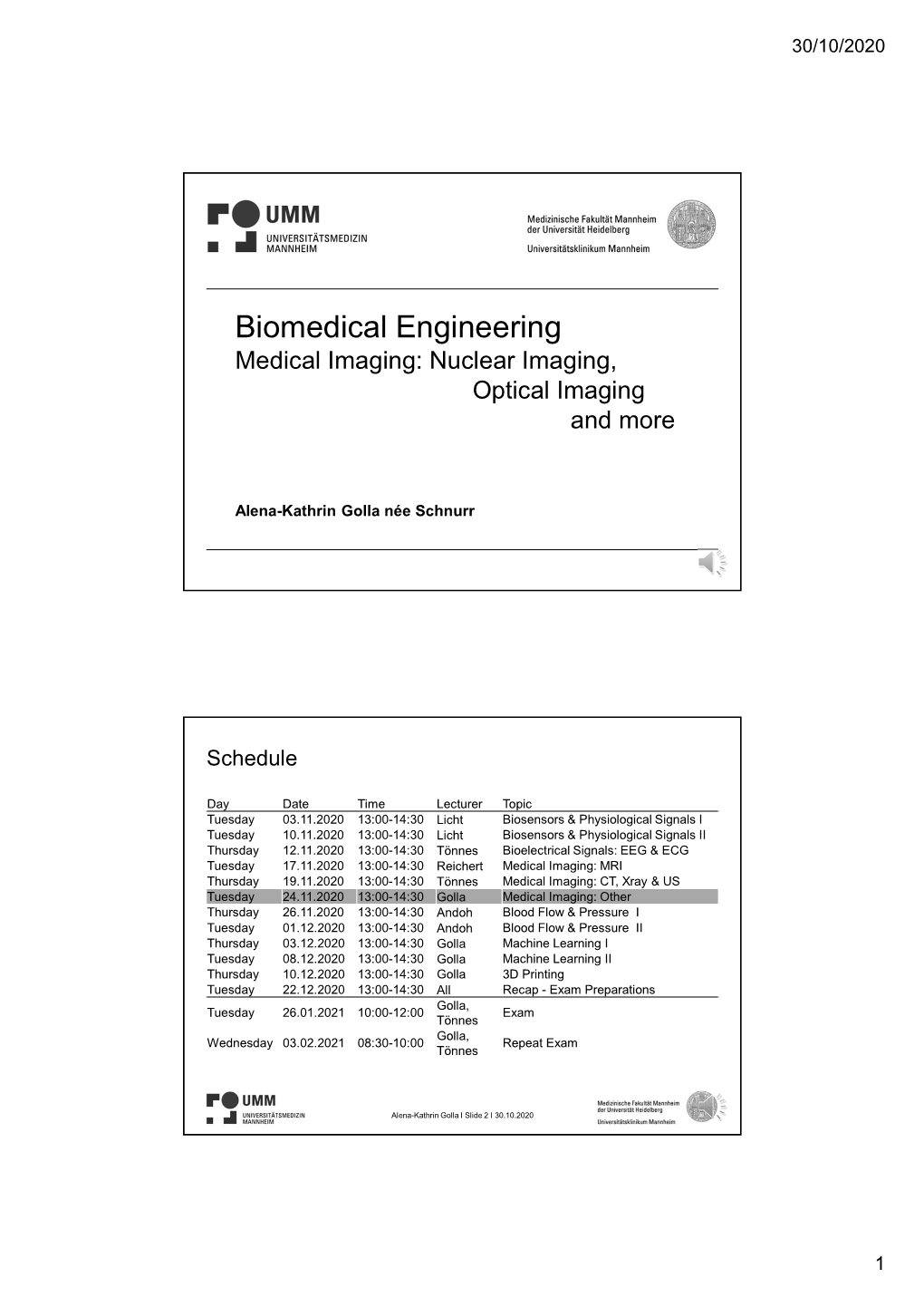 Biomedical Engineering Medical Imaging: Nuclear Imaging, Optical Imaging and More