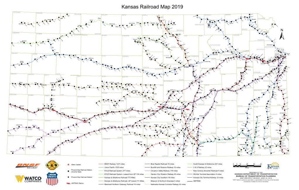 Kansas Railroad Map 2019