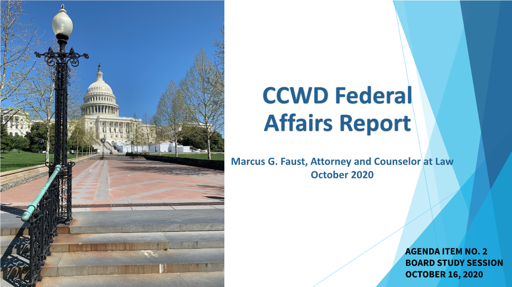 CCWD Federal Affairs Report